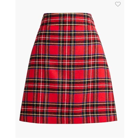 J. Crew Factory Mini Skirt Womens Tartan Plaid A-line Holiday Party Size‎ 2 NEW - Picture 1 of 8